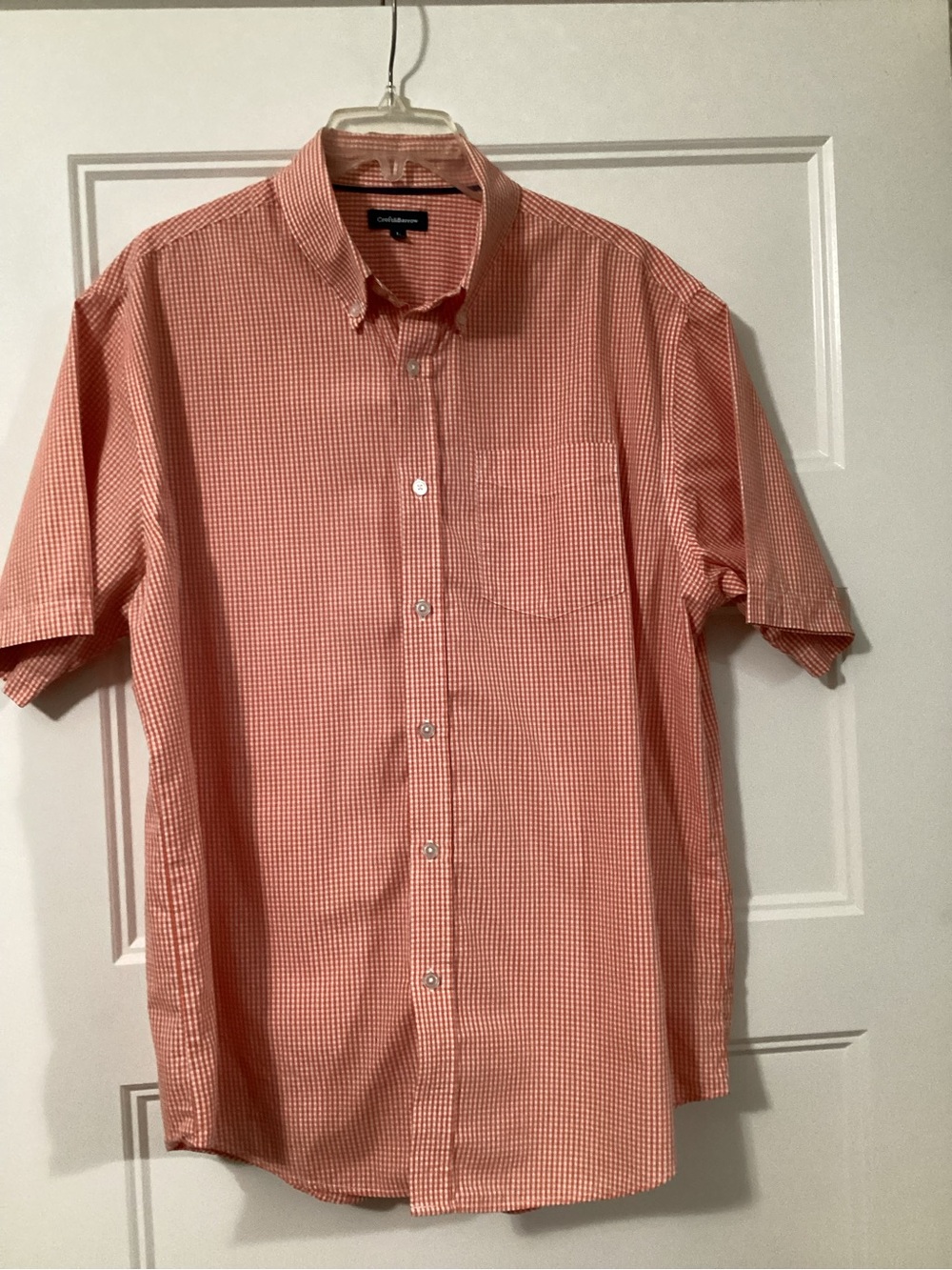 croft & barrow Coral Gingham Short-Sleeve Button-Down Shirt